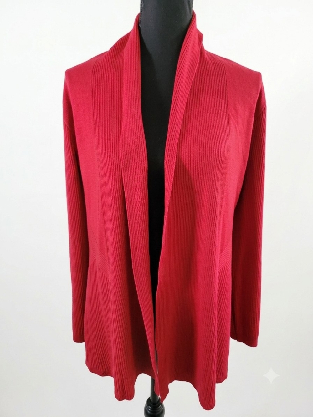 Open-Front Red Women's Cardigan Sweater